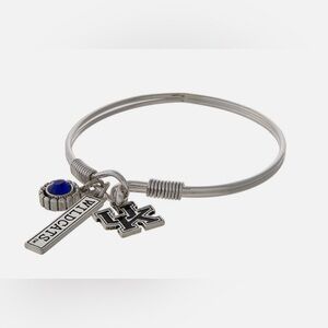New Kentucky Wildcats Bracelet with Two Logo Charms and One Blue Rhinestone